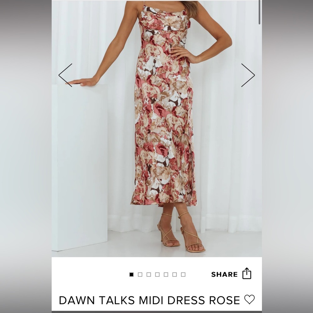 Hello Molly Dawn Talks Midi dress Rose